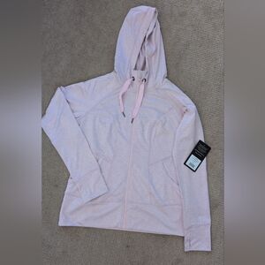 90 Degrees By Reflex Petal Pink Drawstring Hooded Thumbhole Athletic Jacket